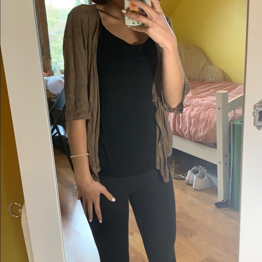 Cropped Drape Front Cardigan